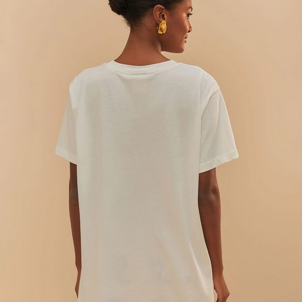 Farm Rio Graphic White T-Shirt with Colorful Letters NWT - Picture 3 of 4